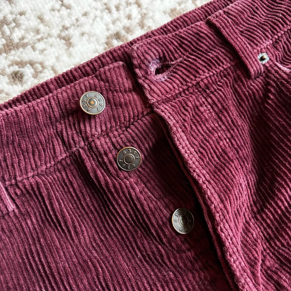 6397 shorty - baggy corduroy burgundy pants - Picture 3 of 5